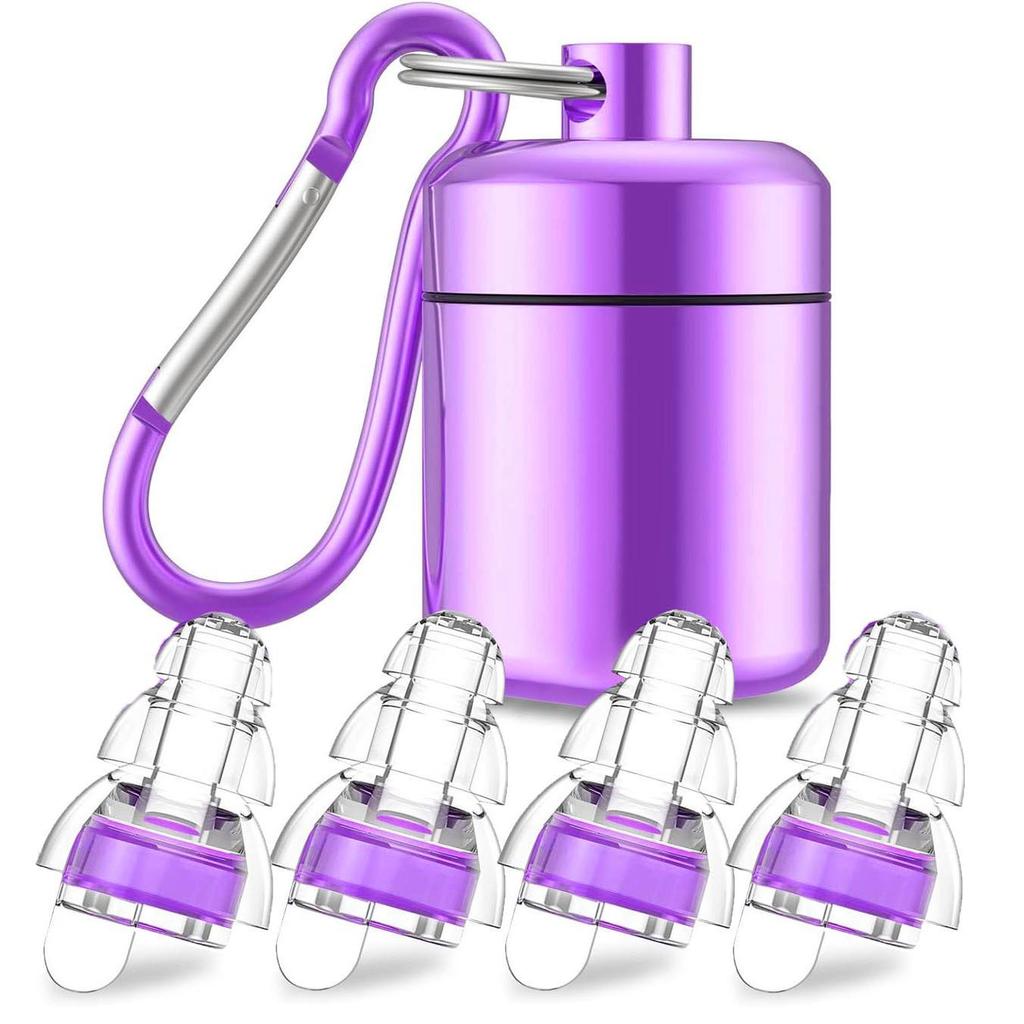 High-Quality Soundproof Silicone Earplugs with Filter and Waterproof Storage Case for Music and Flights