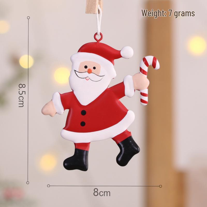 Wrought Iron Santa Claus and Snowman Christmas Tree Decorations