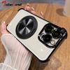 360 Degree Rotating Magnetic Bracket Shockproof Plating Case For iPhone 16 16E 15 14 Plus 13 12 11 Pro Max Silicone Cover