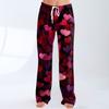 Women's Fashionable Loose Casual Trousers With Valentine's Day Heart Print