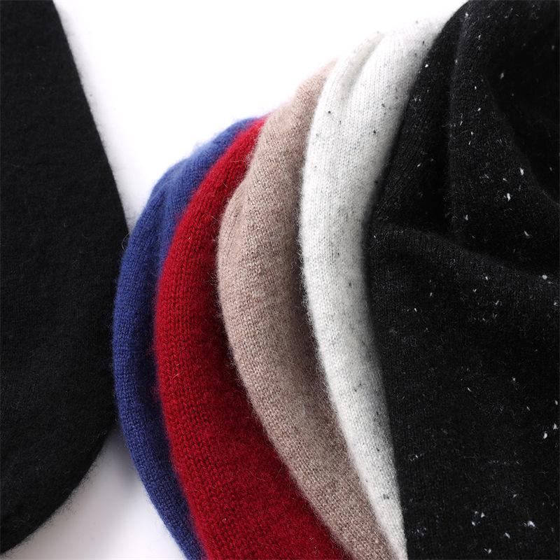 First-Line Seamless Cashmere Knit Hat: 2025 Autumn/Winter, Thick Double-Layer, Flat Ear Protection, Warm & Soft.