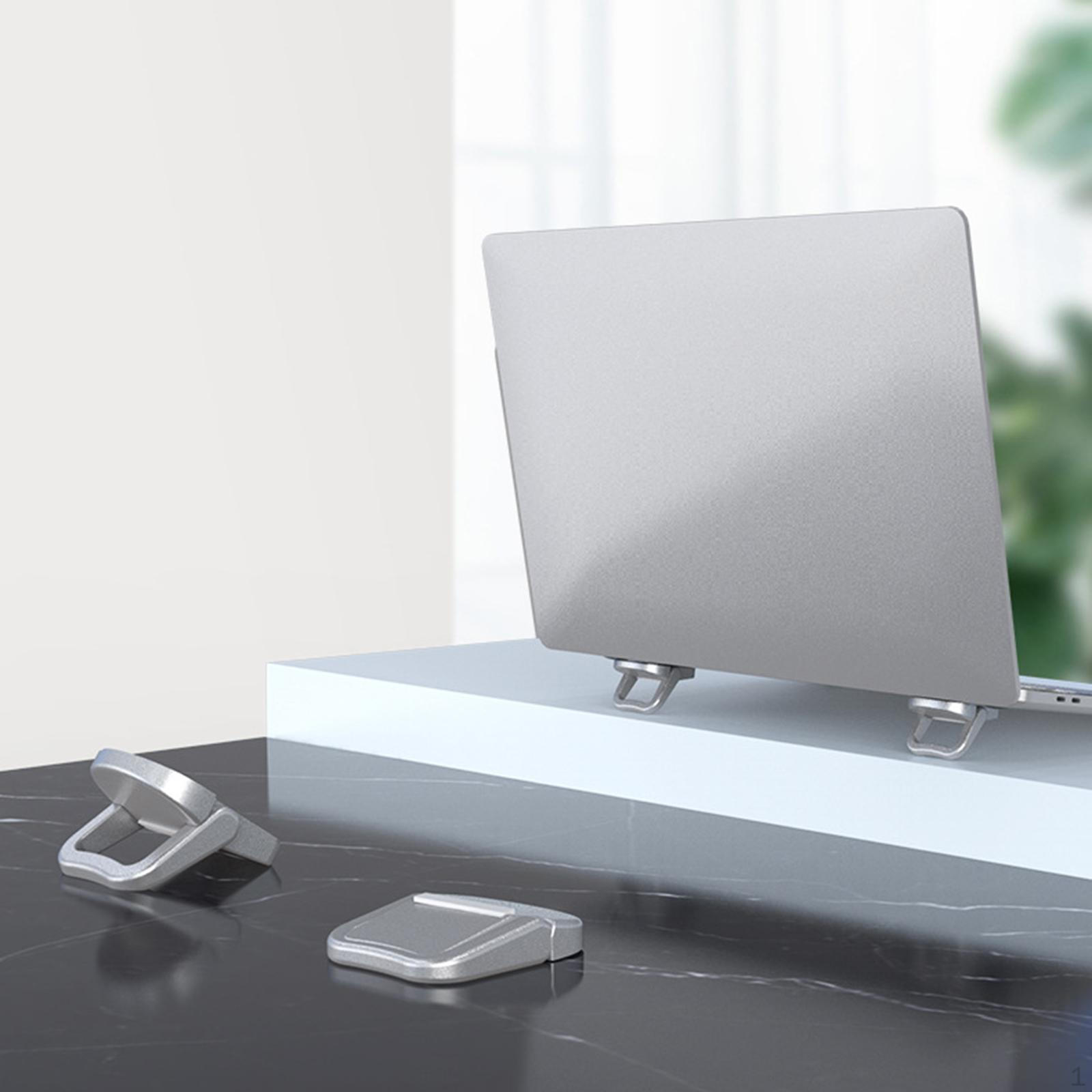 

2Pcs Portable Invisible Laptop Stand, Keyboard Riser Ergonomic Mini Good Heat Dissipation Foldable Argent
