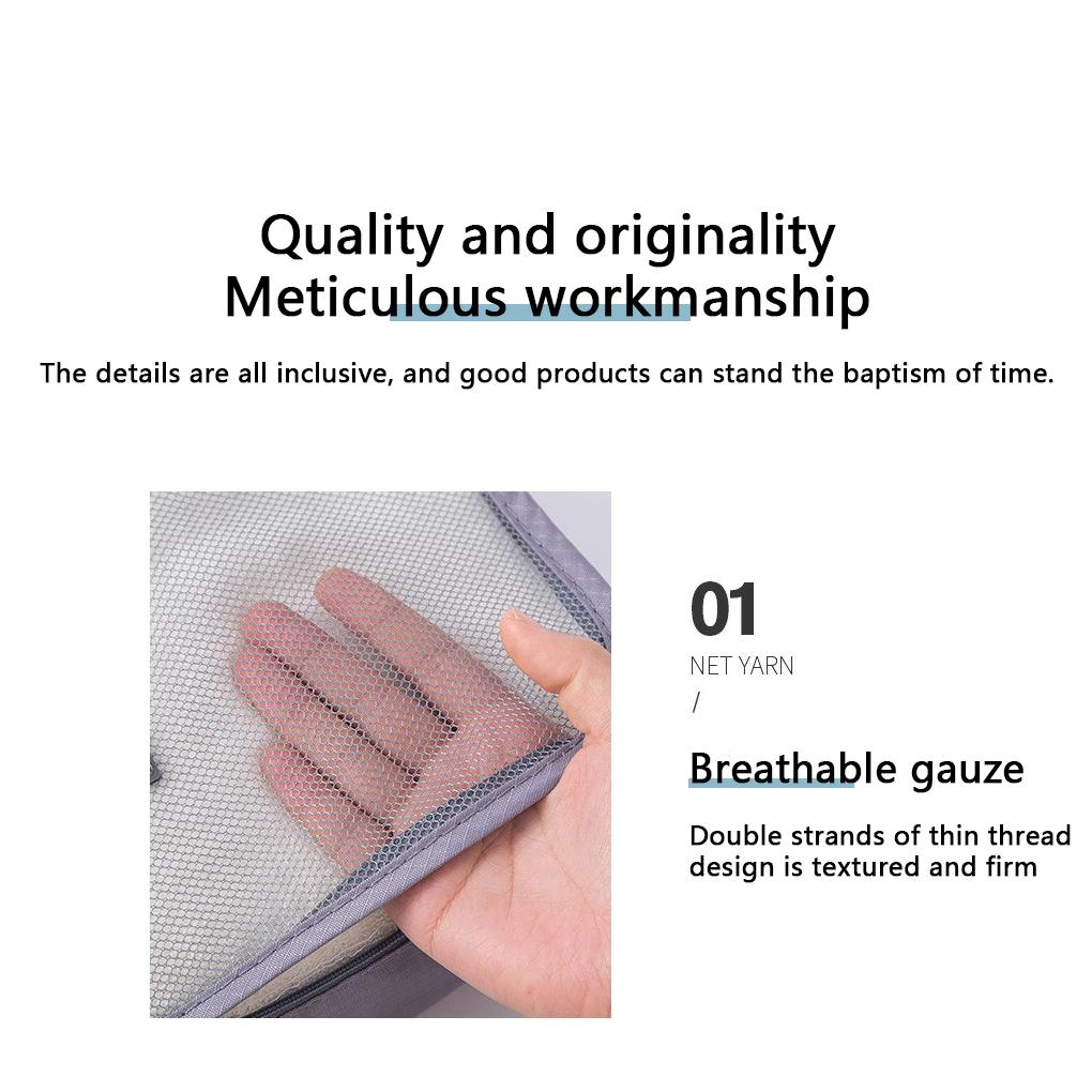 7 Pieces Travel Laundry Bag Packing Clothes Storage Organizer Luggage Holder Zipper Foldable Waterproof Shoes Underwear