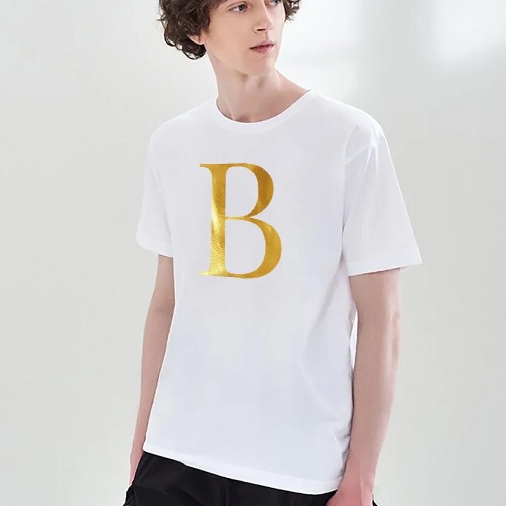 Men T Shirt O Neck White Tees Top New Summer Casual Letter Printed Streetwear Short Sleeve Tops Fashion Commuter T-Shirt Clothes