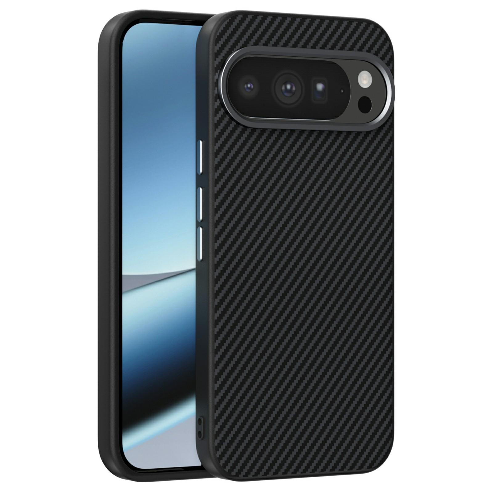 

ABEEL Чохол для Google Pixel 10 Pro XL з магнітом, текстура вуглецевого волокна, ТПУ + ПК + ПУ, задня кришка телефону