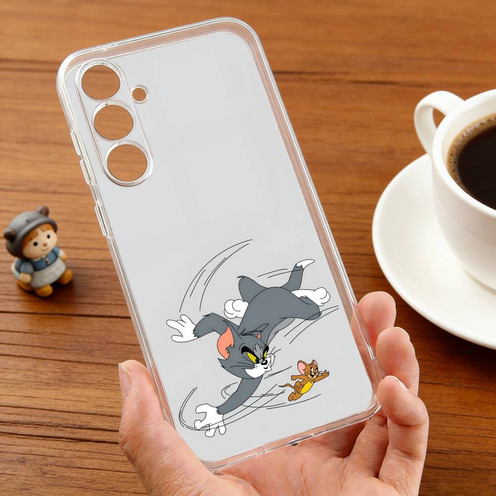 F-Funny TomS Cartoon J-JerryS phone Case For Samsung S30,23,21,22,20, FE lite,S10,9,8,7 PIus Note20ultra Soft Transparent