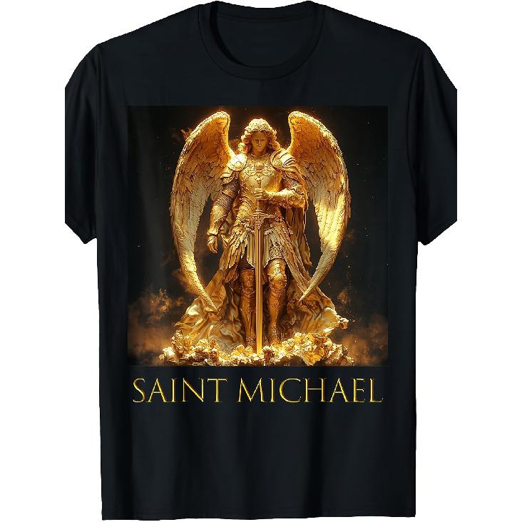 T-shirt San Michele Arcangelo 2 T-shirt da Uomo Unica Perfetta per Casa|Regalo|Lavoro|All'Aperto (Festa della Mamma|San Valentino|Compleanni) Tutte le taglie