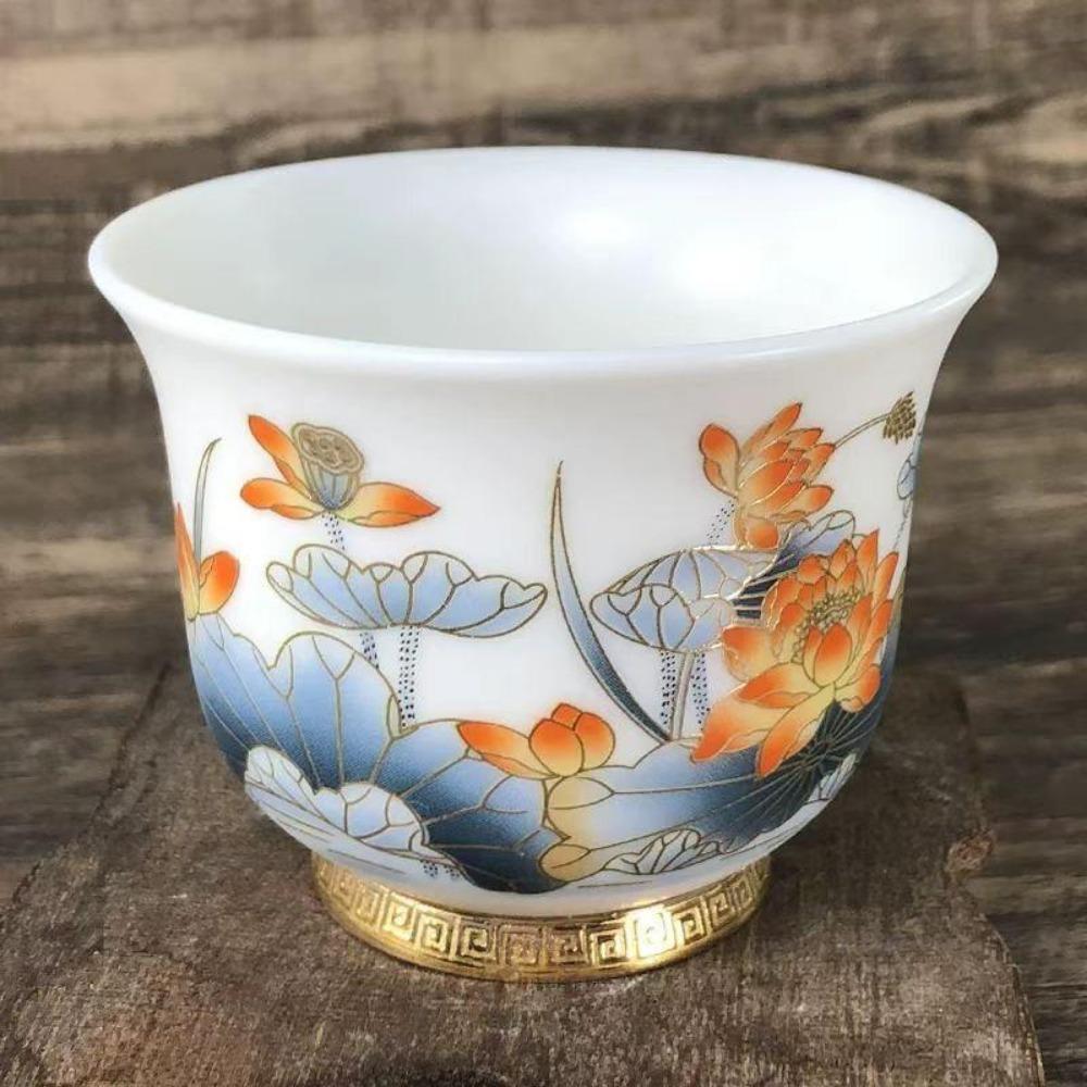 China Ceramică Glazură Neobișnuită Porțelan Jingdezhen Ceașcă Glazură Estetică Pentru Kung Fu Puer Oolong Tieguanyin Ceremonie Ceai cu Flori