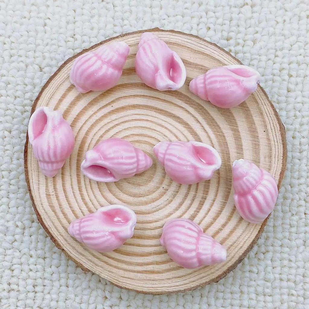 DW43 10Pcs Fashion Conch Shape Good-looking Ceramic Porcelain Beads DIY Handmade Pendant Bracelet Necklace Accessories Jewelry