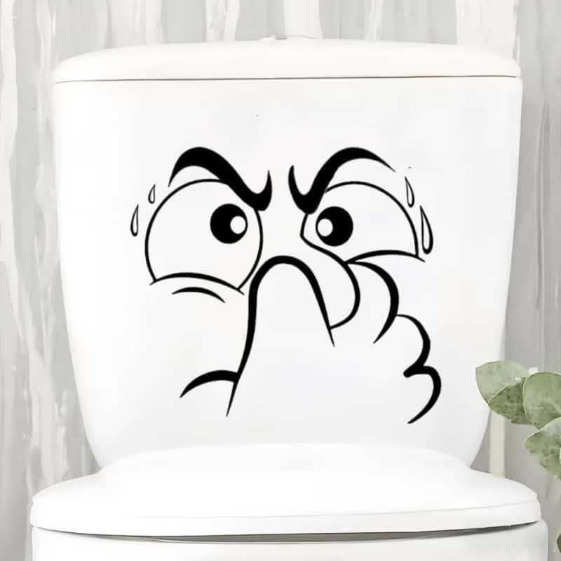 1Pc Abstract Face Sticker With Nose Covering - Self-Adhesive Plastic Decorative Sticker, Home Decor, Holiday Decoration