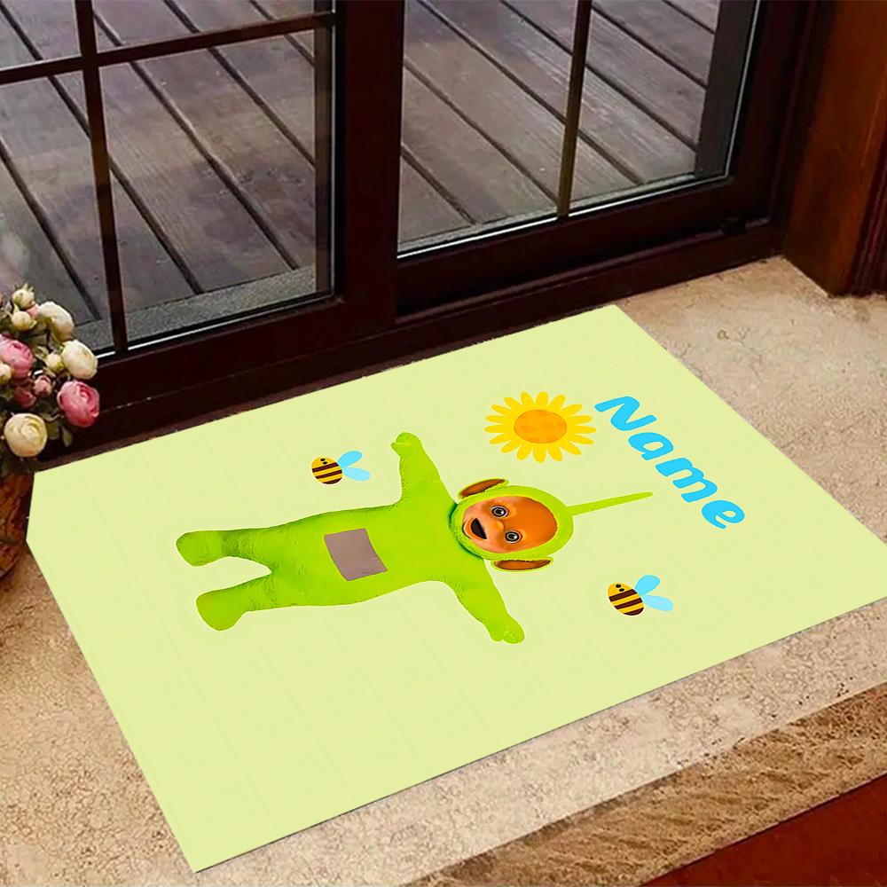 Green Alien Adventure Personalized Name Carpet Design for Outdoor Hallway Dining Room Kitchen Anti-slip Rug Decorate Offices