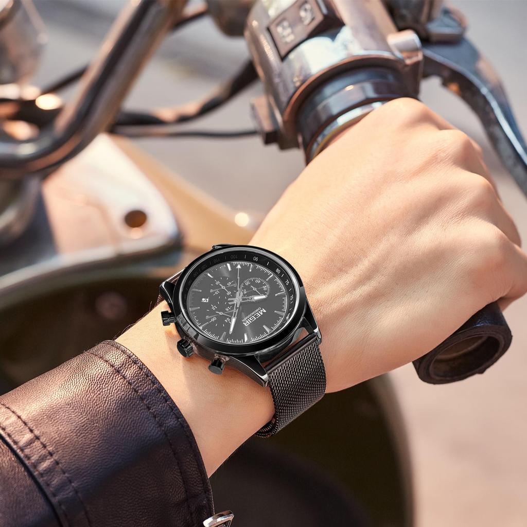 MEGIR Luxury Business Watches for Men Waterproof Men's Casual Quartz Wristwatch Chronograph Date Clock 24-hour Relogio Masculino 2153