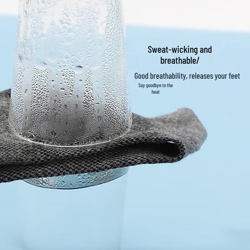 Langsha Men's 7A Anti-odor Breathable Cotton Mesh Mid-Calf Socks