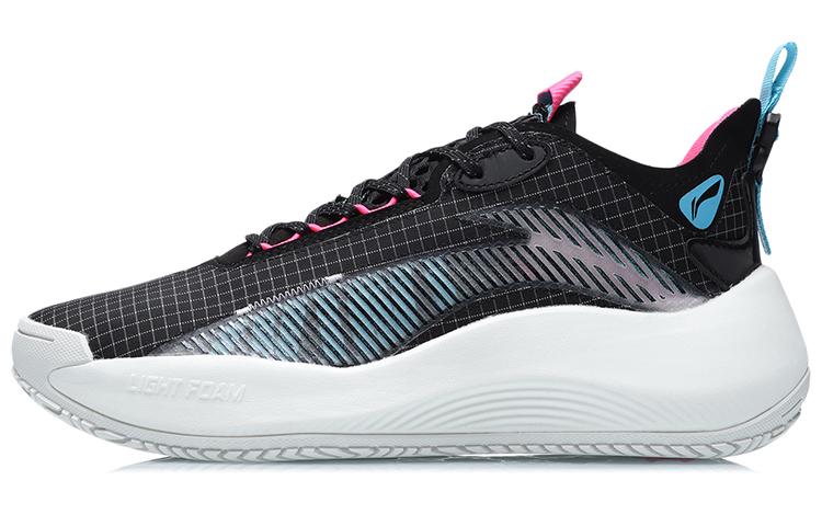 Li Ning Badfive 1 Basketball Shoes Unisex Low Top Black/Blue/Pink AGBR001-3 39.5