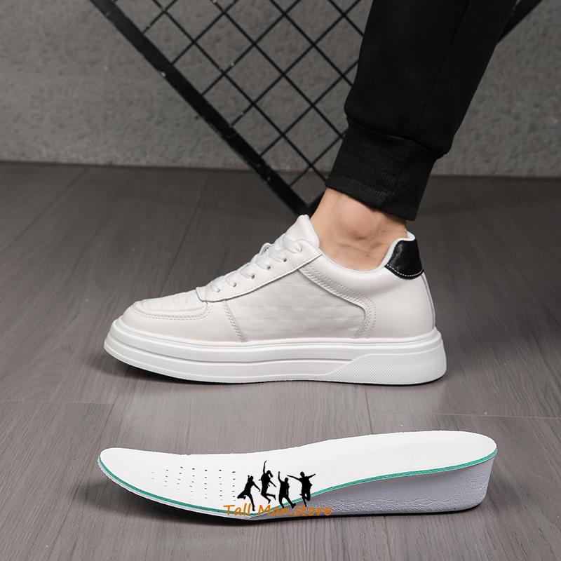 Man White Sneakers  Men Elevator Height Increase Insole 6cm  Sports Plus Size 37-44