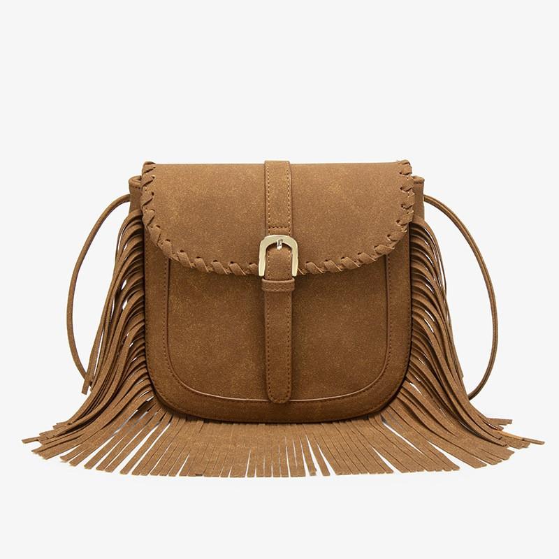 

Small Minority Tassel Shoulder Bag Women s All-matching Bohemian Single Large Capacity Trendy Cross-body