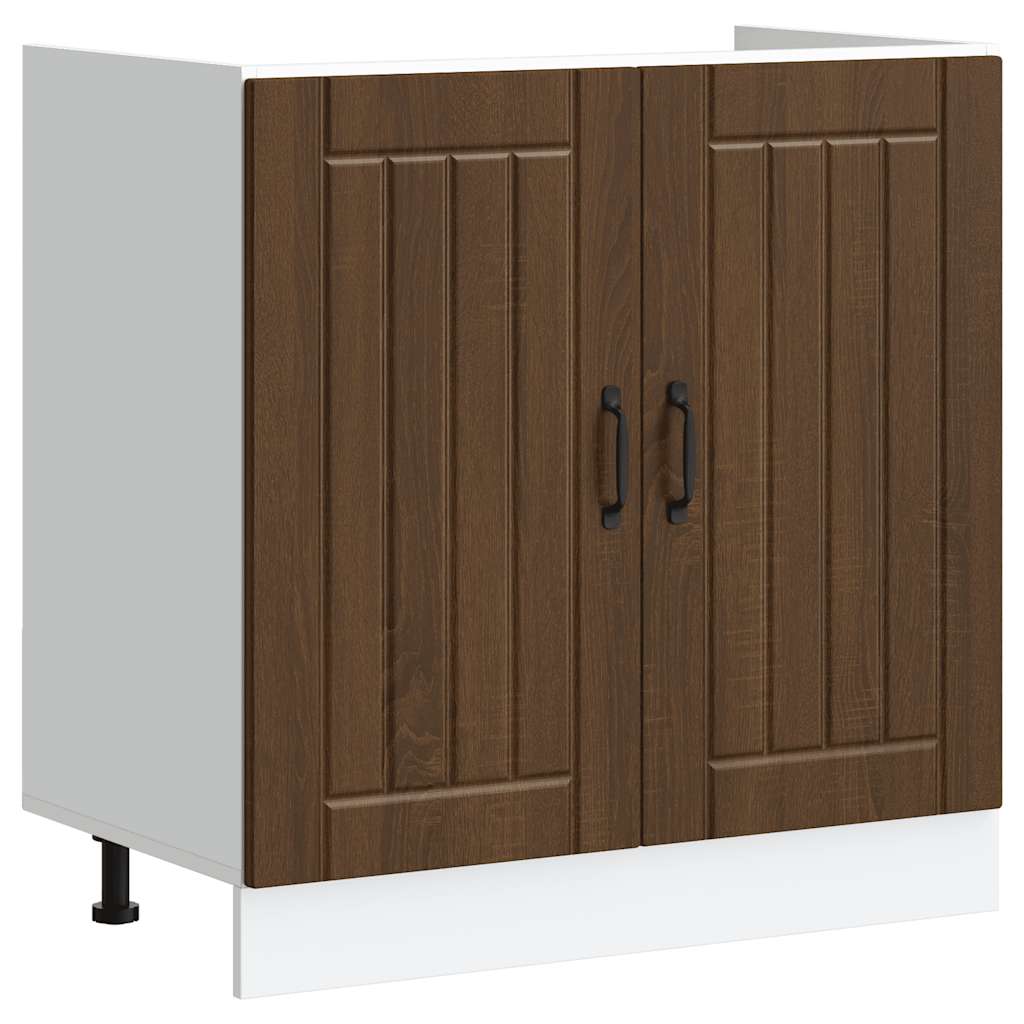 Lucca Kitchen Base Cabinet Brown Oak Effect Particleboard
