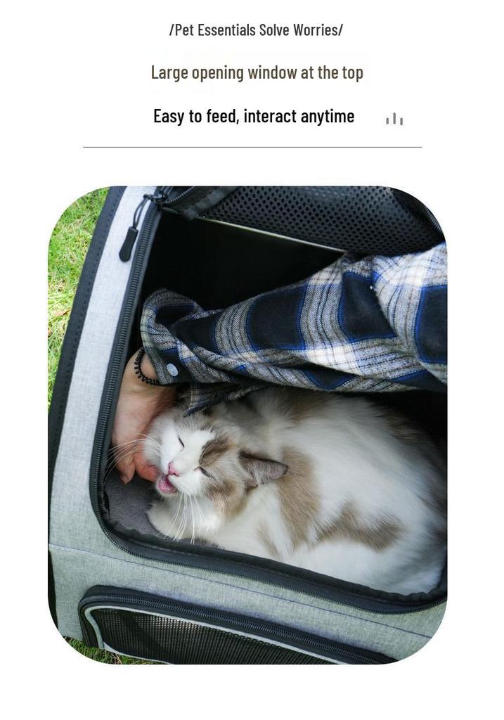 Portable Breathable Foldable Pet Trolley Bag for Cats and Dogs