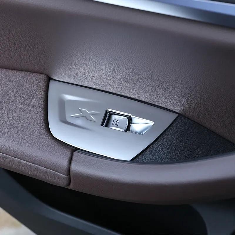 LHD Car-Styling ABS Carbon Fiber Texture Door Window Switch Control Panel Frame Cover Trim For BMW X3 G01 BMW X4 G02 2018 -