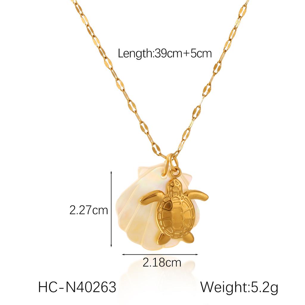 Ocean Seahorse Shell Pendant Necklace Minimalist Collarbone Chain Jewelry