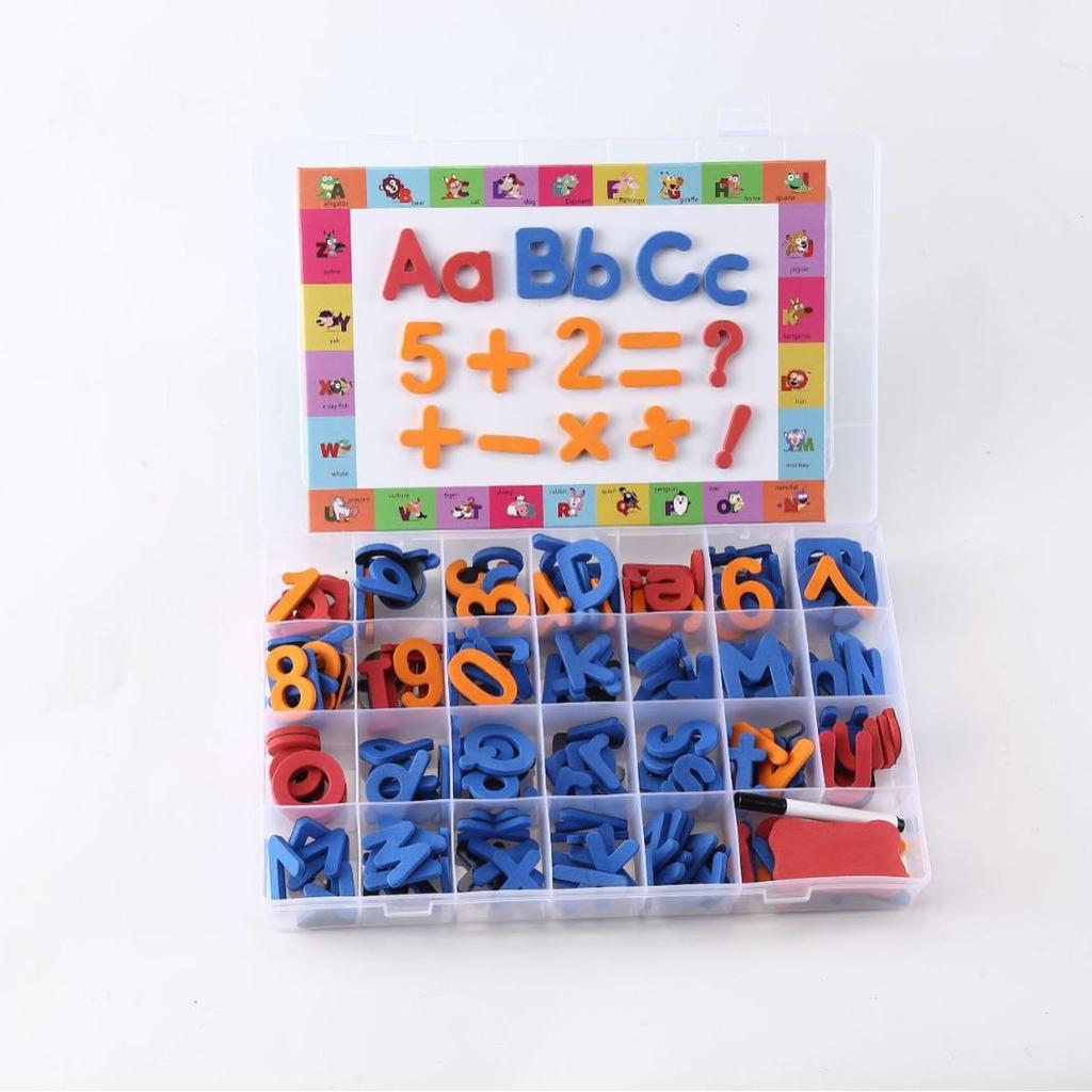 English Alphabet Magnet Tiles: Uppercase & Lowercase Letter Stickers for Kids' Education