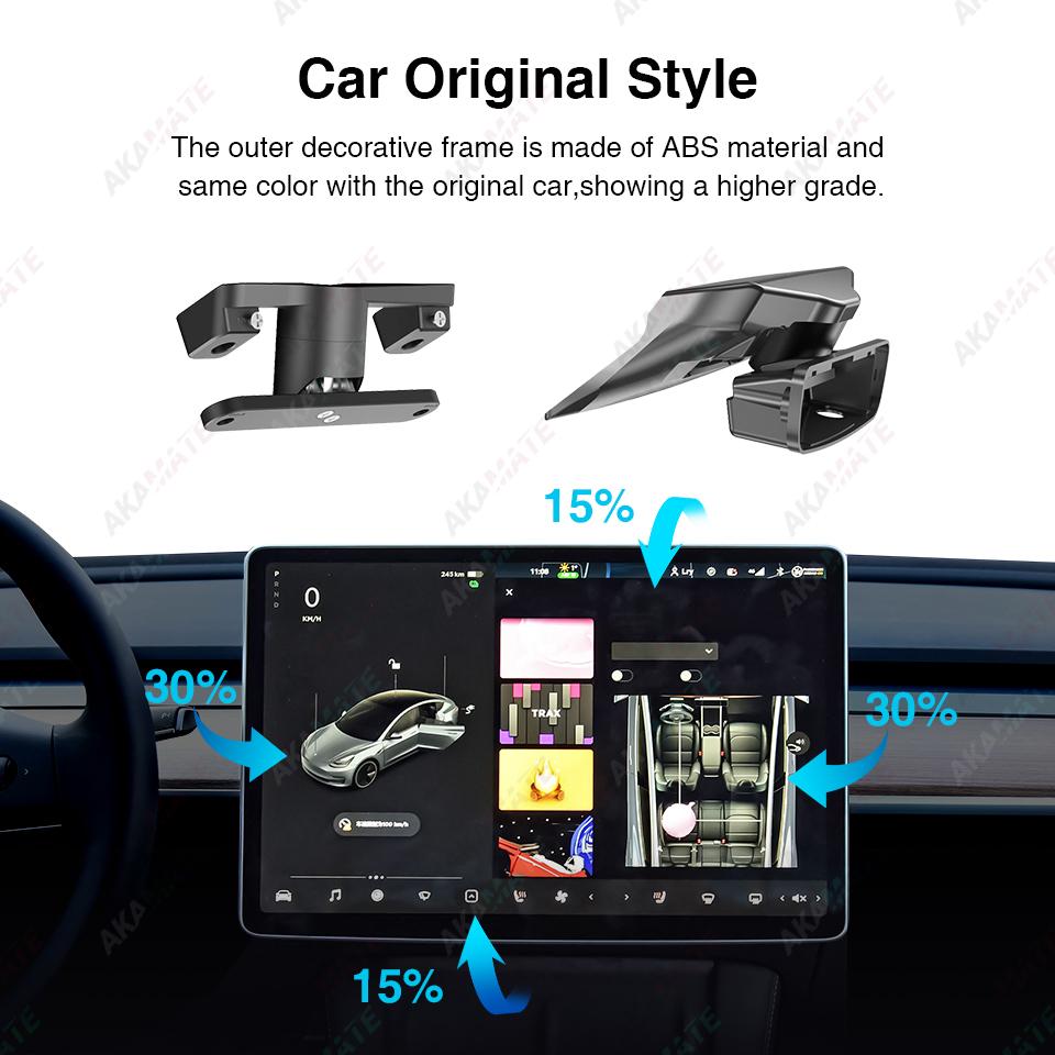 Screen Rotating Bracket for Tesla 2017-2024 Model Y Model 3 Swivel Mount Highland Display Rotating Kit Monitor Rotate Holder