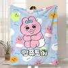 Character Opanchu Usagi Throw Kid-Friendly Flannel Throw Blanket Soft Warm Anti-Static Washable All Season