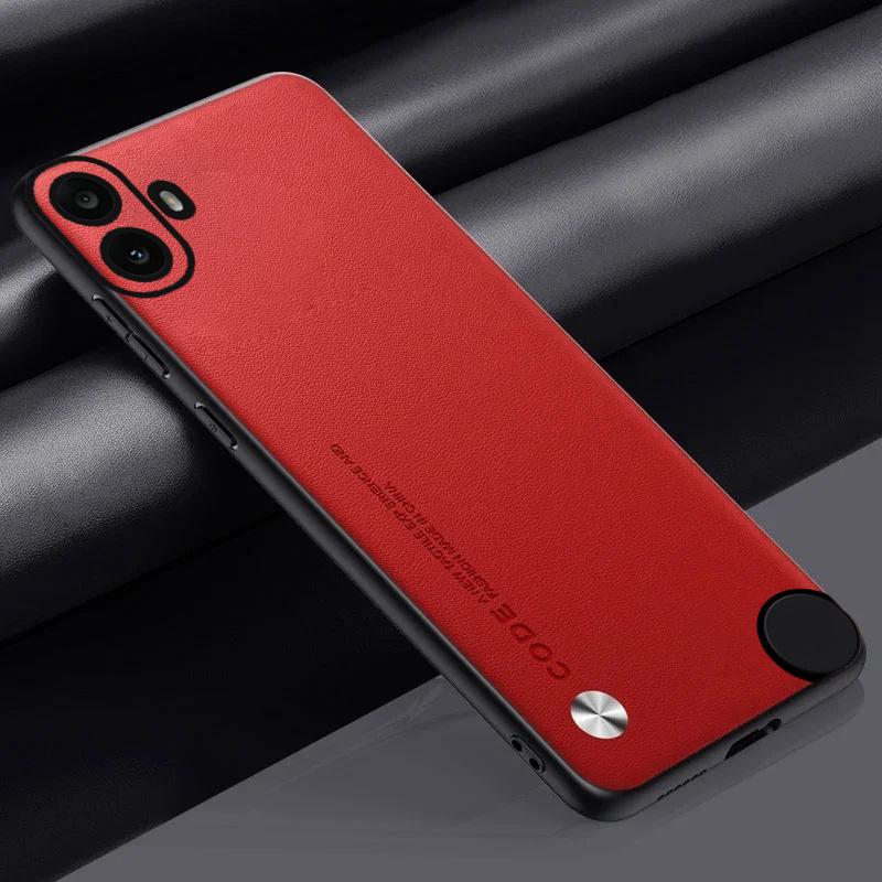 Obyčejné PU kožené pouzdro na telefon pro nic CMF Phone 1 CMFPhone1 Matný silikonový nárazník nárazuvzdorný zadní kryt For Nothing Phone 2A 1