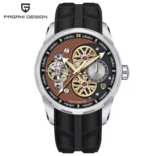 PAGANI DESIGN Brandneue Tourbillon Herren Mechanische Uhr Luxus 100M Wasserdicht Saphirglas Skelett Automatikuhr für Herren