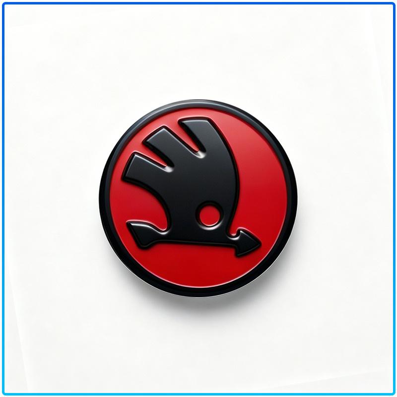 1 Stück 43mm 5 Farben Optional Lenkradnabe Aufkleber Glänzendes Harz Skoda Vogel Logo Ersatz Aufkleber Auto Innenraum Modifikation Zubehör