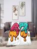 Super Soft Flannel Throw Blanket for Kids and Adults Ice Cream Drip Meme Design Gen Alpha Slang Decorative Bedspread  X