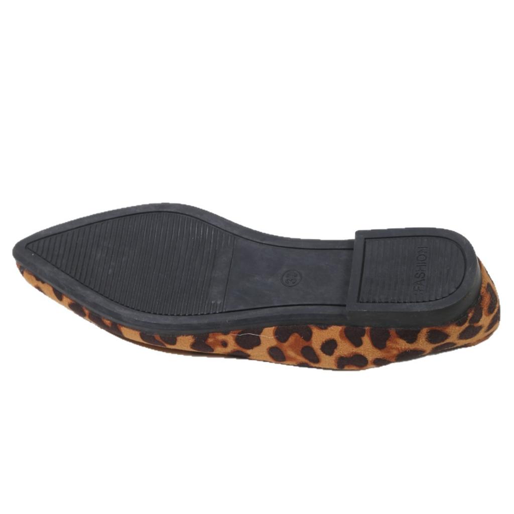 Spot~ Foreign Trade Popular Women's Shoes 25 Spring and Summer New Ins Fashion Leopard Print Pointed Head Shallow Mouth Flat Bottom Laden S