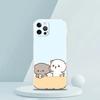 Cute Cartoon Cat Couple Luxury Phone Case For iPhone 16 15 14 13 12 11 Pro Max XS X XR SE 7 8 Plus soft Silicone Clear Cover
