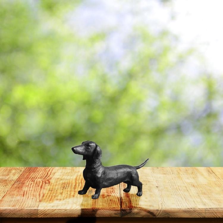 Dackel Statue Stehend Langer Hund Skulptur Figur Outdoor Garten Dekorationen
