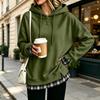 Women's Long Sleeve Striped Sweatshirt Casual Loose Fit Two Piece Look Top