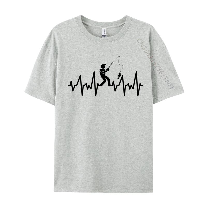 Fishing Heartbeat Tshirts Slim Fit Normal Top Tshirts Student Tops T Shirt Design Tee Shirts Thanksgiving Day