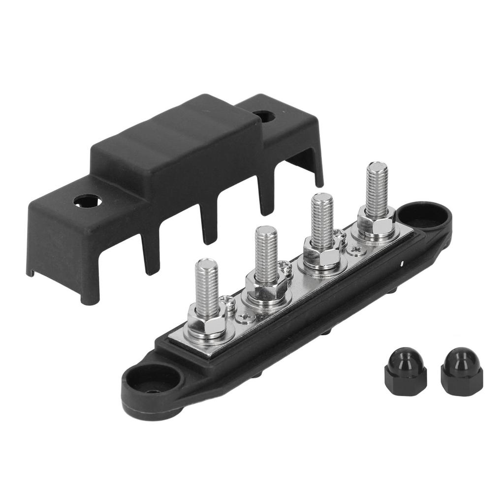 4 Stud M8 Bus Bar Heavy Duty Module Power Distribution Block Busbar Box for RV Yacht 48V 250A