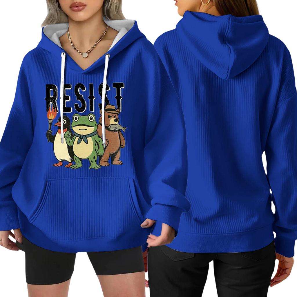 Women's Fashion Casual Long Sleeve Loose Printed Pullover Sports Long Sleeve Sweatshirt