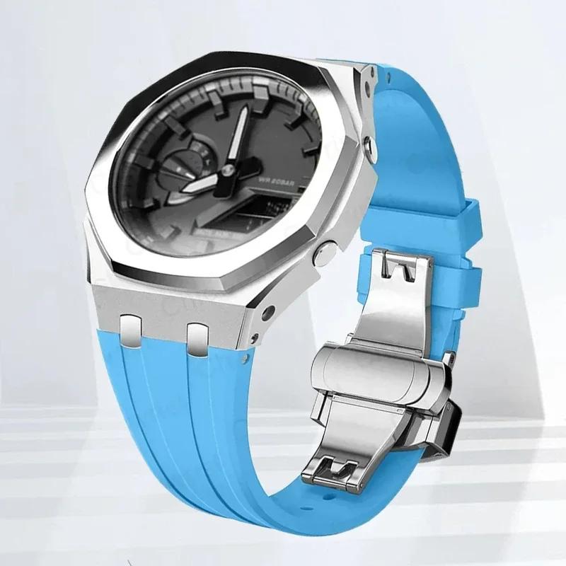 

Комплект для мода для Casioak GA2100 GA2110 Металлический корпус Безель Резиновый ремешок Для Casioak GAB2100 2110 Комплект для модификации корпус С винтами Corre For GA-2100 GA-2110