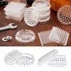 12/16Pcs Furniture Caster Cup Carpet Protectors Comfortable Touch Spiked Furniture Cup Clear Plastic Chair Leg Covers