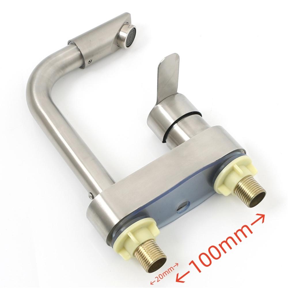 Bathroom 2 Holes Single Handle Tapware Stainless Steel Basin Faucet Sink Faucet Tap Cold And Hot Mixer Tap Bathroom Accessories