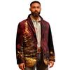 Herren Hässlicher Weihnachten Kord Warmtaschen Anzugjacke Strickjacke Herren Freizeitanzug