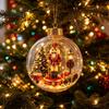 Year Round Home Accent Lighted Clear Christmas Ball Ornaments, Cute Santa Claus/Tree/Snowman/Angel Figure Inside Acrylic Hanging Decor The Xmas
