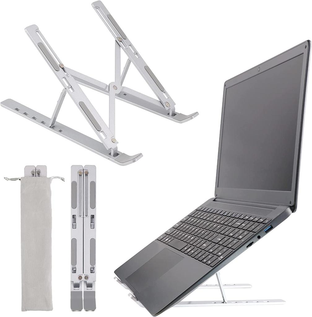 SGIN Laptop Adjustable Computer Tablet Laptop PC High Aluminum Easy to Silver Stand, 6-Level Height, Stand, Stand, Stand, Stability, Alloy, Foldable,