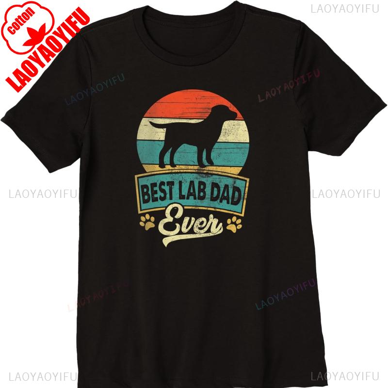 Best Lab Dog Dad Ever Labrador Breed Dogs Owner Premium Cotton TShirt Graphic T Shirts  Clothing Shirts for  Tops unisex