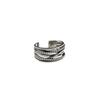 Korean Wrapped Cable Knit Multi-Layer Retro Adjustable Silver Ring