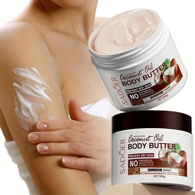 Coconut Butter Body Lotion Long Lasting Fragrance Nourishing Moisturizing Skin and Makes The Skin Elastic 200g (7.05oz) with Plant Squalane