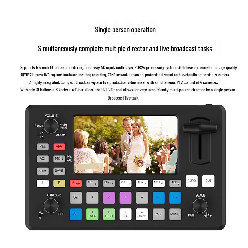 JiaShiYing R2PROMAX 4K Multi-Camera Live Stream Switcher