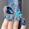 Luxury Elegant Large Crystal Water-drop Brooches For Women Girls Vintage Fashion Pendant Corsage Elegant Wedding Pins Jewelry