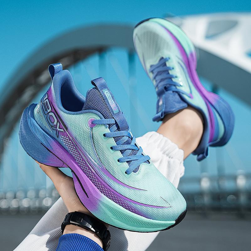 Running Shoes Professional Men's Real Explosion Shock-absorbing Fly-woven Mesh Shoes Breathable Soft-soled Trendy Shoes Racing Body Test
